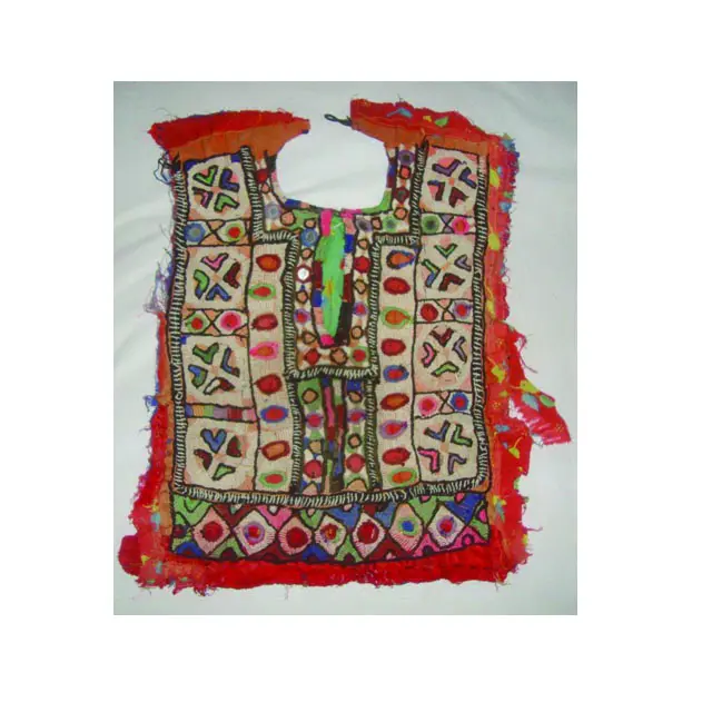 Indische Vintage Hals Joch Stickerei Spiegel Arbeit handgemachte Applique Patch Nähen Handwerk Baumwolle Stoff Hals Joch