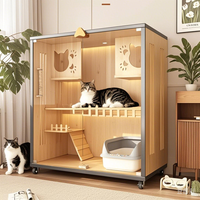 Loft duplex personnalisé extra large luxe intérieur chat maison multicouche chat armoire bouton bois Villa animal Playhouse meubles
