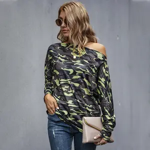 Mode Casual V-Shirt Hals Plooi Rug Print Lanton Mouw Koreaanse Blouse Voor Vrouwen