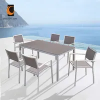 Tables et chaises de café bon marché Table à manger et chaise Ensemble table à manger rectangulaire pour restaurant