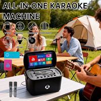 Altavoz Inalámbrico de Alta Gama con Micrófono, Pantalla Táctil de 11.6'', Sistema de Karaoke Portátil para Fiestas