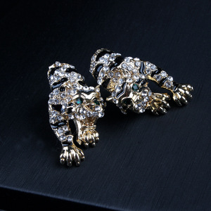 พบกับ2023รายสัปดาห์สร้อยคอฮิปฮอปชุบทองเพทายปกคลุมด้วยเสือดาวสร้อยคอชุดสร้อยข้อมือต่างหู - Product Image 4