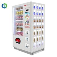 Distributeur automatique de boissons et de collations en libre-service 24h/24 avec petit écran tactile, réfrigérateur, paiement sans argent liquide