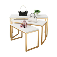 Dy Modern pour Ensemble de table et de présentoirs de boutique de vêtements en acier inoxydable antirouille avec tables gigognes