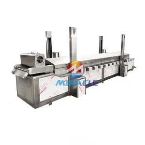 Continuous Automatic Frying Machine Snack Conveyor Belt Fryer Machine For Donut Deep Fryer Machine Production Line