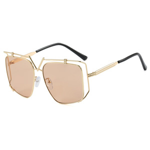 แว่นกันแดดแฟชั่นสไตล์อินเทอร์เน็ตเซเลบริตี้ยุโรปอเมริกันรุ่นใหม่ปี 2025 กรอบโลหะแบบโปร่งทรงไม่สมมาตรพร้อมเลนส์ป้องกันรังสียูวี 400 - Product Image 5