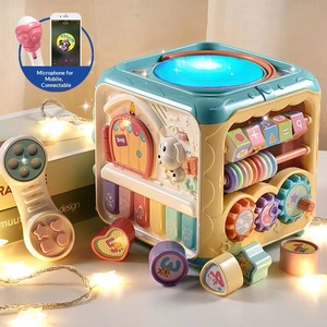 Nouveaux jouets pour bébés, filles et garçons, jouets éducatifs, activités musicales, tambour et clavier de piano en plastique avec 6 fonctions en 1 - Product Image 1