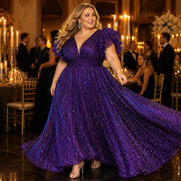 Robe de soirée élégante à sequins coupe trapèze taille naturelle épaules dénudées pour femme grande taille, idéale pour l'été et les soirées formelles