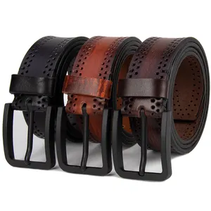 L'usine de ceinture en cuir véritable de créateur de luxe pour hommes évidée exquise fournit directement des produits de haute qualité