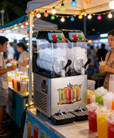 Machine à slush et à glace portable de qualité commerciale à deux réservoirs en acier inoxydable 12L X2