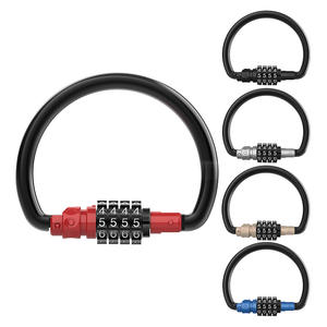 YH3229 Clips de mousqueton robustes Grand verrou combiné en forme de D à 4 chiffres pour la combinaison de verrouillage de câble de sécurité de vélo en boucle en alliage de Zinc - Product Image 4