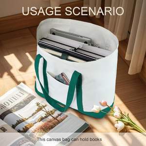 Sac fourre-tout en toile avec logo personnalisé imprimé réutilisable et économique avec un design unique - Product Image 5