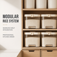 Conteneur de stockage de riz de grande capacité pour garde-manger, 5L, en plastique alimentaire, organisateur de garde-manger hermétique