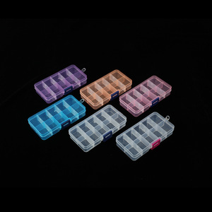 Transparent Plastic Storage Box 10 Grids Compartmentalized Jewelry Organizer Desk Organizer For Stationery Home Use - Product Image 3