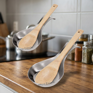 Repose-cuillère classique en acier inoxydable, support à cuillère en métal, écologique pour restaurants et hôtels, MAYUR EXPORTS Modèle 6005 - Product Image 4