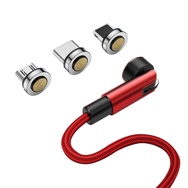 Wholesale 540 Degree Rotation Magnetic Charging Data Cable L-shape fast charger usb cable magnet cable micro usb c