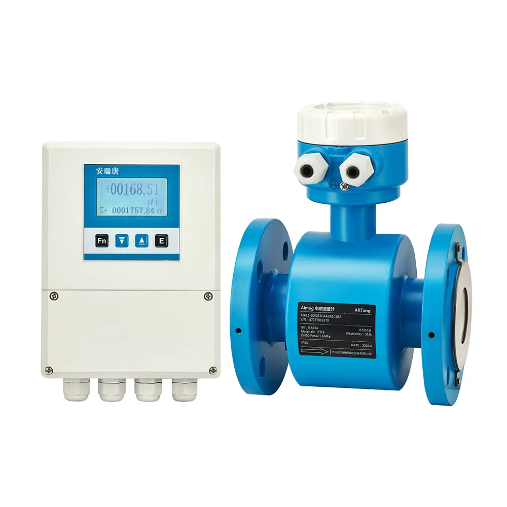 Meteran aliran Magik, tipe terpisah IP68 anti air, pengukur aliran susu elektrik, meteran aliran elektromagnetik air limbah