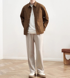 Haut de printemps et d'automne monocouche pour hommes nouvelle tendance ample vêtements d'automne taille XL <span class=keywords><strong>veste</strong></span> fine à texture de <span class=keywords><strong>bosse</strong></span> pour l'hiver - Product Image 5