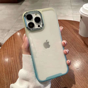 Funda de acrílico transparente con marco degradado galvanizada a prueba de golpes 3 en 1 funda de teléfono móvil para <span class=keywords><strong>Realme</strong></span> 10 9 C67 C55 C53 - Product Image 4