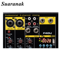 Dvk — mélangeur Dj F40U, Mini Console pour Mixer, enregistrement Audio, à 2 canaux, avec effets USB/BT de 48v