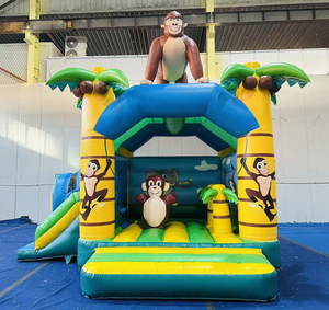 Château gonflable YZ Monkey Jungle XZ-223 4x5m en PVC avec toboggan, centre <span class=keywords><strong>de</strong></span> jeux aquatiques extérieur pour 5 enfants, installation facile - Product Image 1