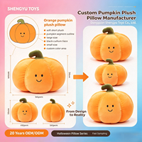 OEM Coussin en peluche citrouille souriante mignonne, Décoration de table d'Halloween, Poupée en peluche légume, Vente en gros