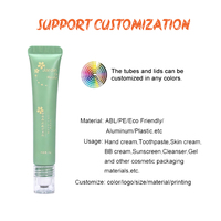 20g Custom lege plastic PE oogcrème tube met schroefdop, roller massagekop, cosmetische verpakking voor huidverzorging