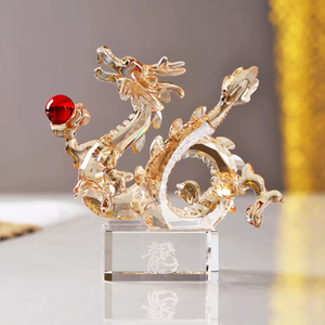 Honneur de Cristal 12 <span class=keywords><strong>Horoscope</strong></span> Chinois Zodiaque Fengshui Cadeau <span class=keywords><strong>Dragon</strong></span> pour la Décoration de Bureau - Product Image 3