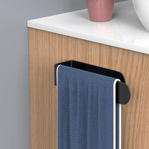 Porte-serviettes, barre porte-serviettes noire, barre porte-serviettes autocollante en acier inoxydable pour salle de bain, fixation murale, tailles personnalisables disponibles - Product Image 3