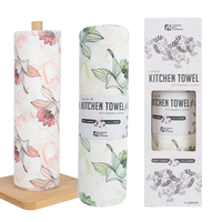 Vente en gros d'essuie-tout sans papier personnalisé 100% coton tissu naturel de cuisine zéro déchet design floral sans papier à séchage rapide pour un usage domestique
