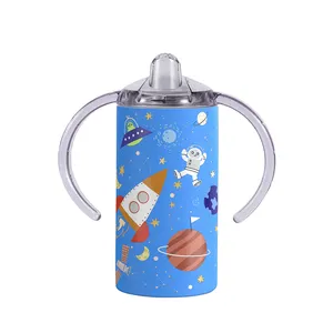 Rvs Kids Sippy Cup 12Oz Morsbestendig Geïsoleerde Tumbler Met Deksel Dubbele Muur