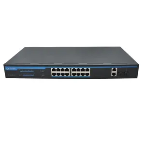 19rack-mount 16x10/100M + 2G Combo web-thông minh PoE chuyển đổi bảo vệ tăng cho cổng điện và cổng dữ liệu PoE chuyển đổi