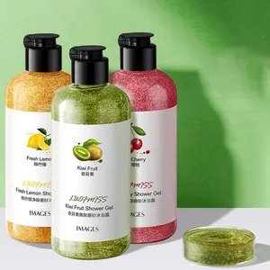 Immagini OEM private label bomboniere all'ingrosso di frutta sbiancante idratante bagno doccia gel cura della pelle schiarente bellezza lavaggio del corpo