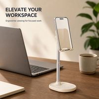 Support de téléphone de bureau réglable OEM X76, support de tablette en métal avec commande à une main, base stable pour la maison, le bureau et la visualisation de vidéos