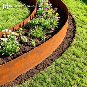 Bordure <span class=keywords><strong>de</strong></span> <span class=keywords><strong>Jardin</strong></span> Moderne <span class=keywords><strong>en</strong></span> Acier Corten Décoratif, Clôture <span class=keywords><strong>en</strong></span> Métal Rouillé pour Aménagement Paysager - Product Image 6