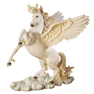 Polyresin Paard Pegasus Gevleugelde Paard Standbeeld, 29 Cm, Polyresin, Full Colour