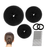 Lot de 3 Chouchous Noirs en Nylon Multi-tailles avec 50 Épingles à Cheveux – Accessoires pour Chignon
