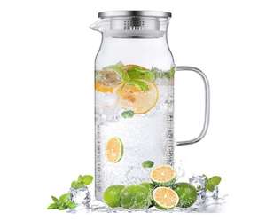Pichet <span class=keywords><strong>à</strong></span> eau en verre 1L avec couvercle et bec <span class=keywords><strong>pour</strong></span> réfrigérateur/<span class=keywords><strong>carafe</strong></span> en verre <span class=keywords><strong>pour</strong></span> eau chaude et froide/grand pichet <span class=keywords><strong>à</strong></span> thé glacé <span class=keywords><strong>pour</strong></span> boisson - Product Image 1
