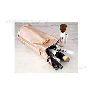 Portable makeup bag for lazy people, rose gold makeup bag, makeup tool and cosmetics <b>storage</b> bag, drawstring bag customization. - Product Image 1