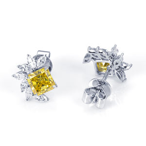 Pendientes de Diamantes de Oro Blanco PT950 MSE-864 de Messi Jewelry para Mujer - Product Image 1