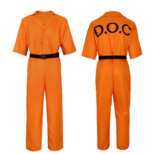 Disfraz de uniforme de prisión naranja D.O.C. con estampado trasero, traje de cosplay para Halloween, ropa de escenario, talla adulto - Product Image 1