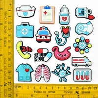 Clip décoratif en PVC souple de style médical pour stéthoscope d'infirmière, petit accessoire de vente en gros