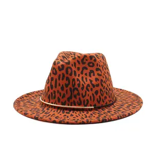 Лидер продаж, джаз, шляпа с леопардовым принтом, Мужская шерстяная фетровая шляпа