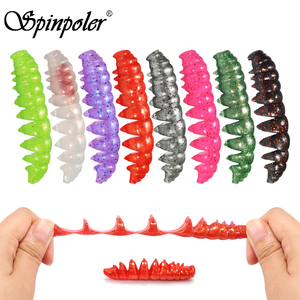 Spinpoler TPR Leurre souple pour <span class=keywords><strong>la</strong></span> pêche, type ver et larve, 5cm 7cm, pour eau douce et eau salée, pour achigan et truite - Product Image 1