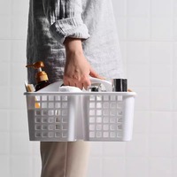 Panier de rangement suspendu grande capacité en plastique pour salle de bain, idéal pour le rangement des articles de toilette à domicile