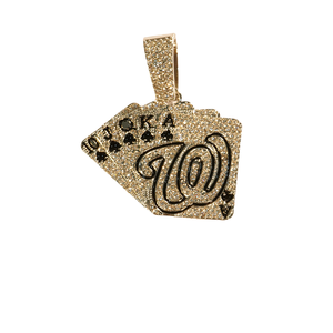 PD3070 Poker Cards Pendant Aleación y Rhinestone Ciondolo con carte da poker Ciondolo americano in Lega e strass placcato <span class=keywords><strong>oro</strong></span> - Product Image 2