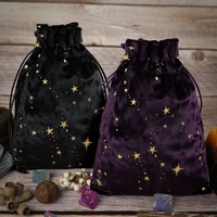 Nouveau sac à cordon en velours époxy pour la protection des cartes de tarot, des nappes et le rangement des pierres de cristal rituelles
