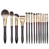 Ensemble de pinceaux de maquillage professionnels de haute qualité, vegan, synthétiques, de luxe, avec logo personnalisé, peint en bordeaux, vente en gros, ODM OEM, pour le visage et les yeux