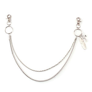 Chaîne de taille double couche style Harajuku avec pendentif croix et plume, chaîne de corps unisexe tendance pour boîte de nuit, en argent tibétain - Product Image 5