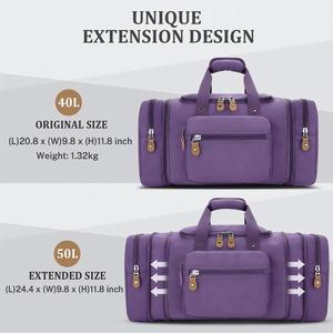 กระเป๋าเดินทางแบบพกพาหลายช่องใส่ของได้เยอะ ขนาด 60 ลิตร สำหรับเดินทางค้างคืน เล่นกีฬา ออกกำลังกาย แคมป์ปิ้ง และเดินทางเพื่อธุรกิจ - Product Image 3